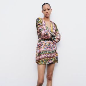 Zara printed satin dress